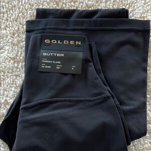 Aritzia Kids Black Leggings Size 4 Flare leg  GOLDEN
